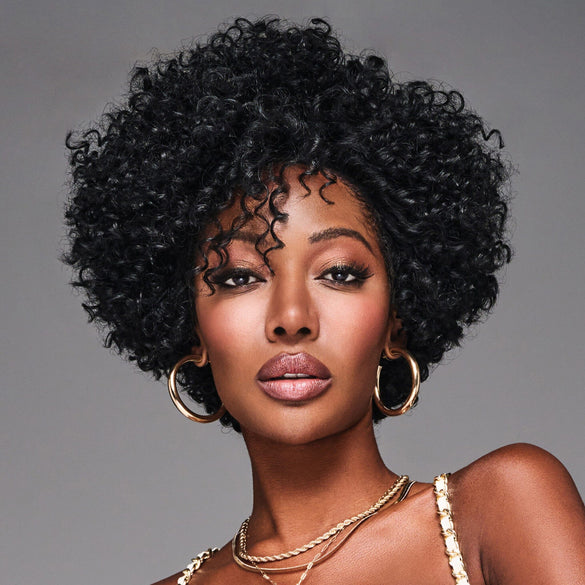 Front view #1004 Kim Kimble® Aniyah Wig shown in MC4-10SS Espresso Martini