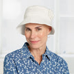Front view #1006 Rosabella Hat shown in White