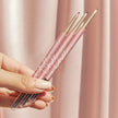 Front view #1025 Eyebrow Pencil by Chella shown in Light Brown, Ebony, and Blonde