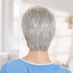 Back view #8532 EverYou Candace Wig Shown in (#5660) Light Frosted Grey