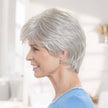 Side view #8532 EverYou Candace Wig Shown in (#5660) Light Frosted Grey