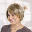 Front view #8538 EverYou Serena Wig shown in (#811) Mocha with Golden Highlights