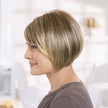 Side view #8538 EverYou Serena Wig shown in (#811) Mocha with Golden Highlights