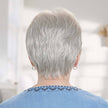 Back view #8543 EverYou Madelyn Wig shown in (#5660) Light Frosted Grey
