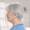 Side view #8543 EverYou Madelyn Wig shown in (#5660) Light Frosted Grey