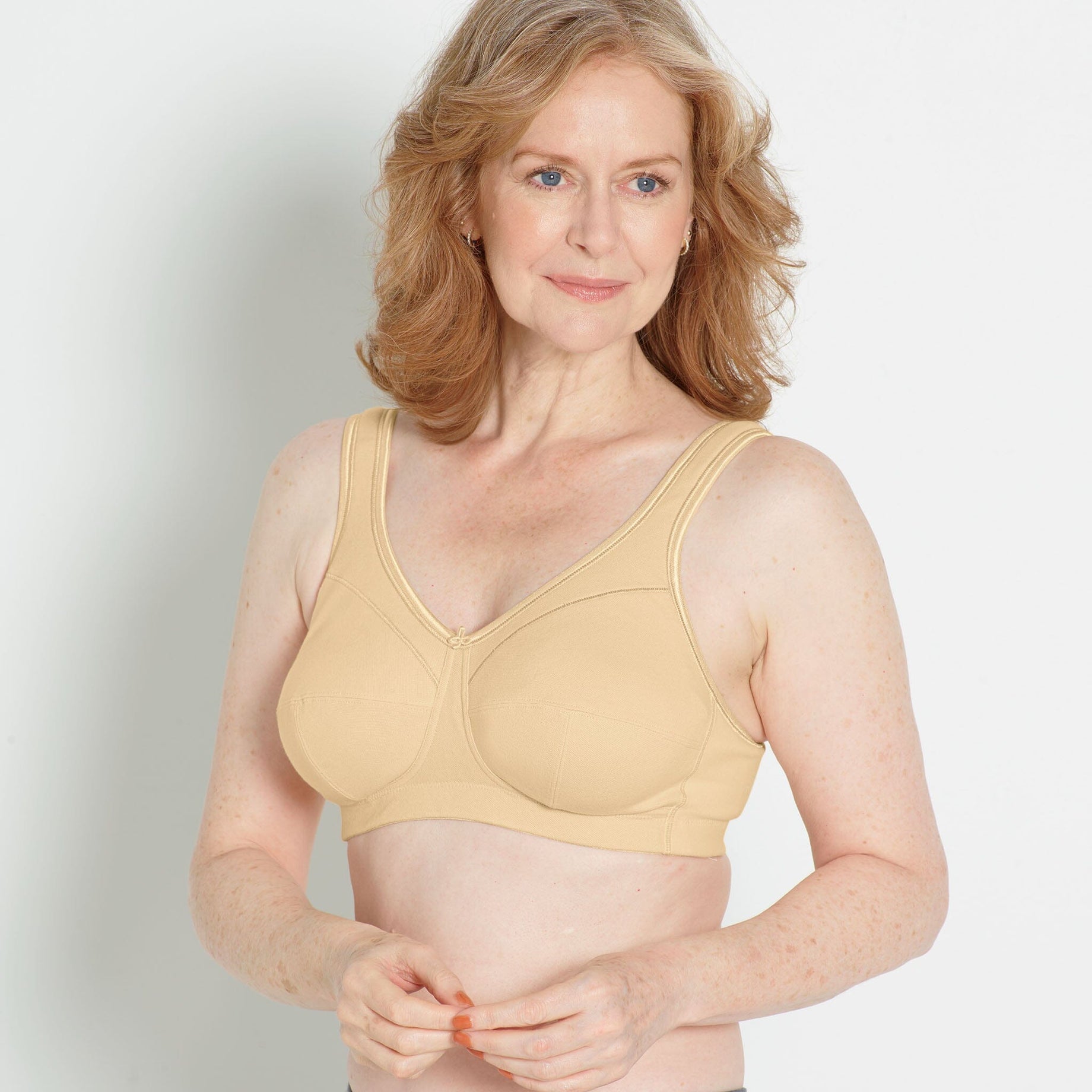 Mastectomy Bra Leisure Size XL-C/D Beige - Front Closure Post-Surgical Comfort Bra