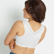 Back view #8557 Leisure Camisole Front Closure Especially For You Bra White/Right