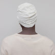 Back view #8773 Soft Knit Pull On Hat shown in White