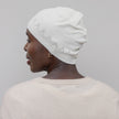 Side view #8773 Soft Knit Pull On Hat shown in White