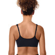 Back view #9765 Amoena® Fleur Wire-Free Bra shown in Black