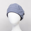 Front view #9938 Twist Flower Pull-on Wool Felt Hat in Nickel Grey.