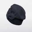 Back view #9938 Twist Flower Pull-on Wool Felt Hat in Black.