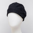 Front view #9938 Twist Flower Pull-on Wool Felt Hat in Black.