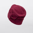 Back view #9938 Twist Flower Pull-on Wool Felt Hat in Mulberry Wine.