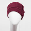 Font view #9938 Twist Flower Pull-on Wool Felt Hat in Mulberry Wine.
