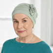 Side view #9966 Bamboo Fringe Cap shown in Sage