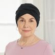 Front view #9969 Bamboo Twisty Turban shown in Black