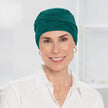 Front view #9969 Bamboo Twisty Turban shown in Emerald Green