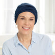 Front view #9969 Bamboo Twisty Turban shown in Navy