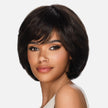 Side view #9977 HMBL-Kate Wig by Vivica A. Fox™ shown in (FS4/27) 80 Medium Dark Brown (#4) With 20 Honey Blonde (#27) Frost