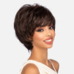 Side view #9978 HMB-Jai Wig by Vivica A. Fox™ shown in (FS4/30) 80 Medium Dark Brown (#4) With 20 Copper Blonde (#30) Frost