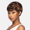 Side view #9981 Sweet Wig by Vivica A. Fox™ shown in (P4/27/30) Piano Color. Medium Dark Brown (#4). Honey Blonde (#27). Copper Blonde (#30)