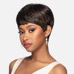 Side view #9982 Bella Wig by Vivica A. Fox™ shown in (FS1B/30) 80 Off Black(#1B) With 20 Copper Blonde (#30) Frost