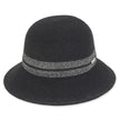 Front view #9995 Metallic Wool Bucket Hat shown in Black