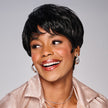 Front view #9999 Kim Kimble® Nia Wig shown in MC1 Caviar