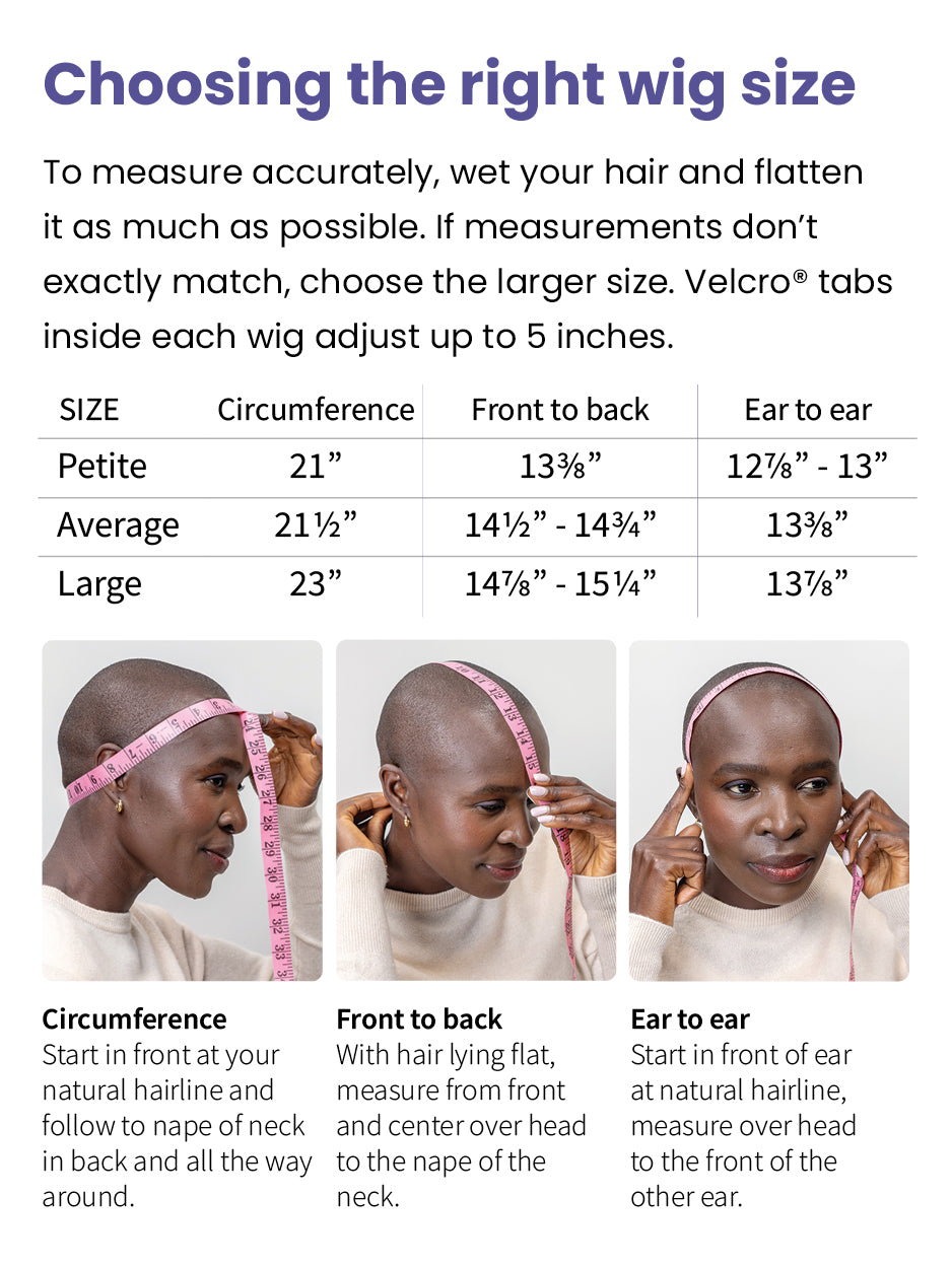 Choosing the Right Wig Size Graphic
