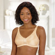 Front view #7288 Lace Accent Pocketed Bra Shown in Beige