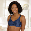 Front view #7288 Lace Accent Pocketed Bra Shown in Midnight Blue