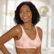 Front view #7288 Lace Accent Pocketed Bra Shown in Pink