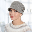 Front view #8306 Cotton Conductor Hat with Buckle Shown in Graphite