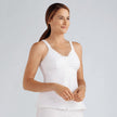 Front view #8452 Amoena® Hannah Post-Surgical Camisole Shown in White