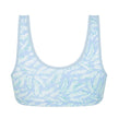 Back view #8528 Amoena® Frances Wire-Free Leisure Bra Shown in Light Blue/Aqua