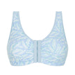 Front view #8528 Amoena® Frances Wire-Free Leisure Bra Shown in Light Blue/Aqua