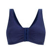 Front view #8528 Amoena® Frances Wire-Free Leisure Bra Shown in Navy