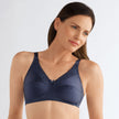 Front view #8722 Amoena® Nancy Wire-Free Bra Shown in Dark Blue