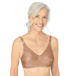 Front view #8722 Amoena® Nancy Wire-Free Bra Shown in Dark Caramel