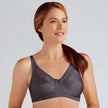 Front view #8722 Amoena® Nancy Wire-Free Bra Shown in Dark Grey
