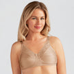Front view #8722 Amoena® Nancy Wire-Free Bra Shown in Nude