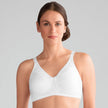 Front view #8722 Amoena® Nancy Wire-Free Bra Shown in White