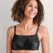Front view #8725 Amoena® Isabel Camisole Wire-Free Bra Shown in Black