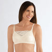 Front view #8725 Amoena® Isabel Camisole Wire-Free Bra Shown in Candlelight