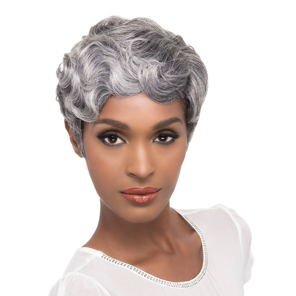 (HT5618) White Grey Highlight on Front and Side Salt and Pepper Root Light Grey Top (not available)