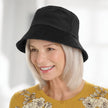 #9008 Corduroy Bucket Hat shown in Black