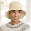 #9008 Corduroy Bucket Hat shown in Cream with Headband (#9267).