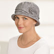 Front view #9092 Shelly Knit Cloche shown in Graphite