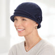 Front view #9092 Shelly Knit Cloche shown in Navy